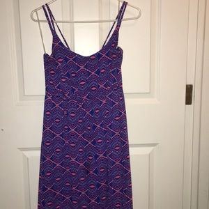 Blue and coral maxi dress